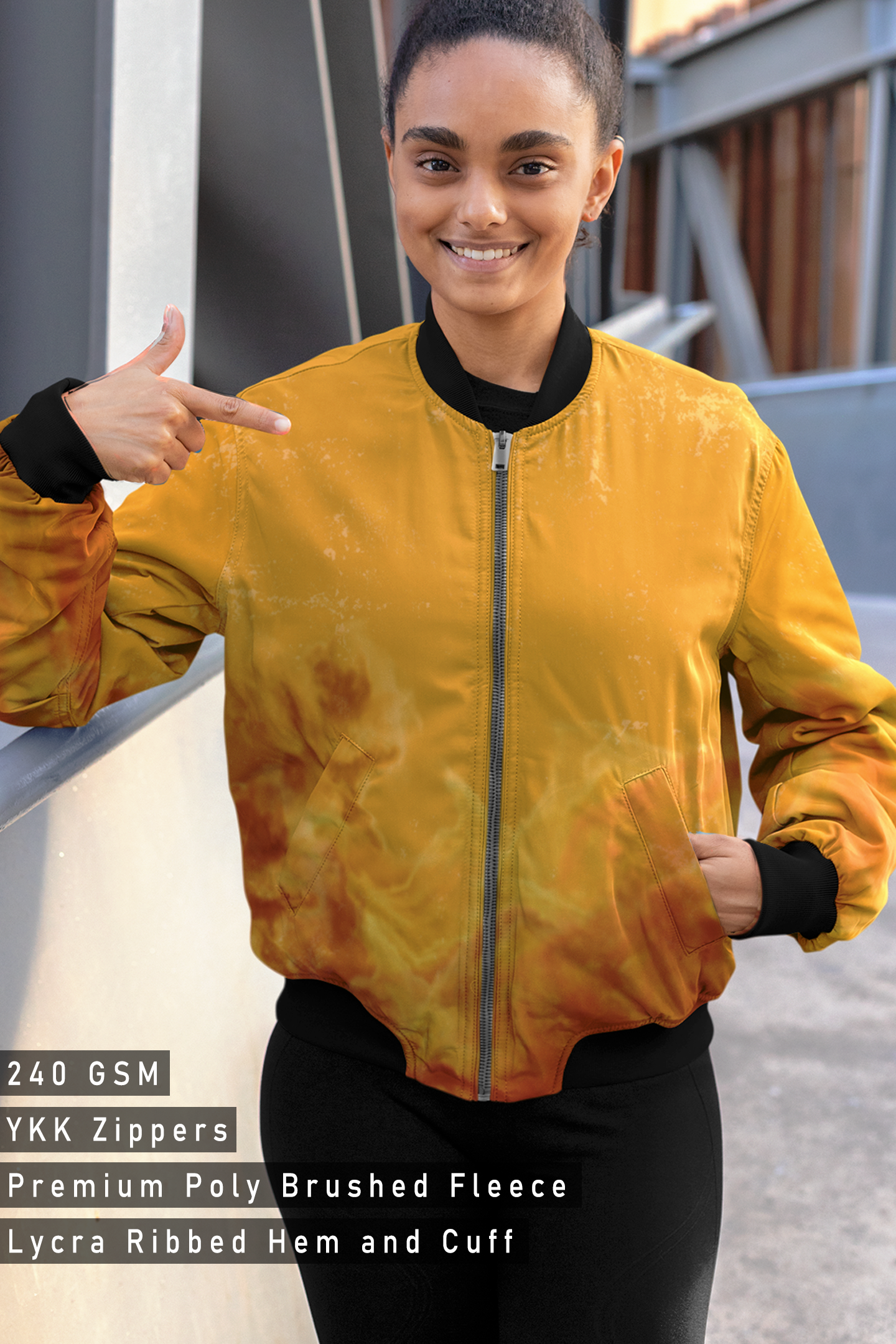 Fire, AOP Bomber Jacket