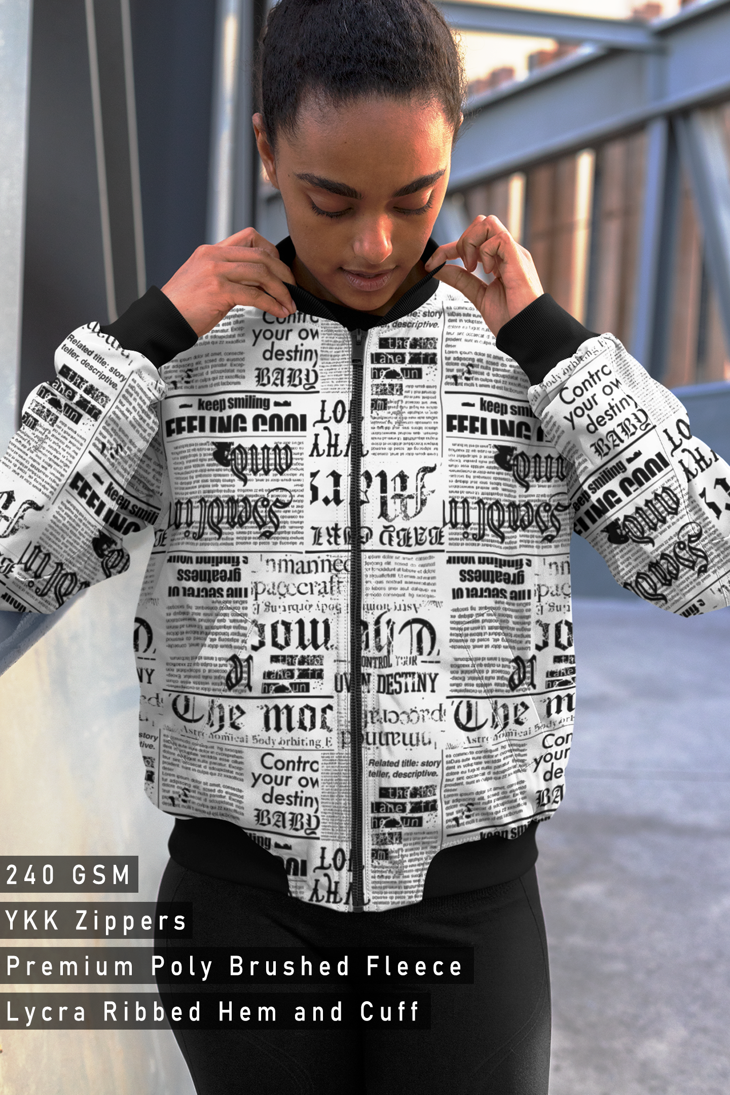 News Paper, Bomber Jacket