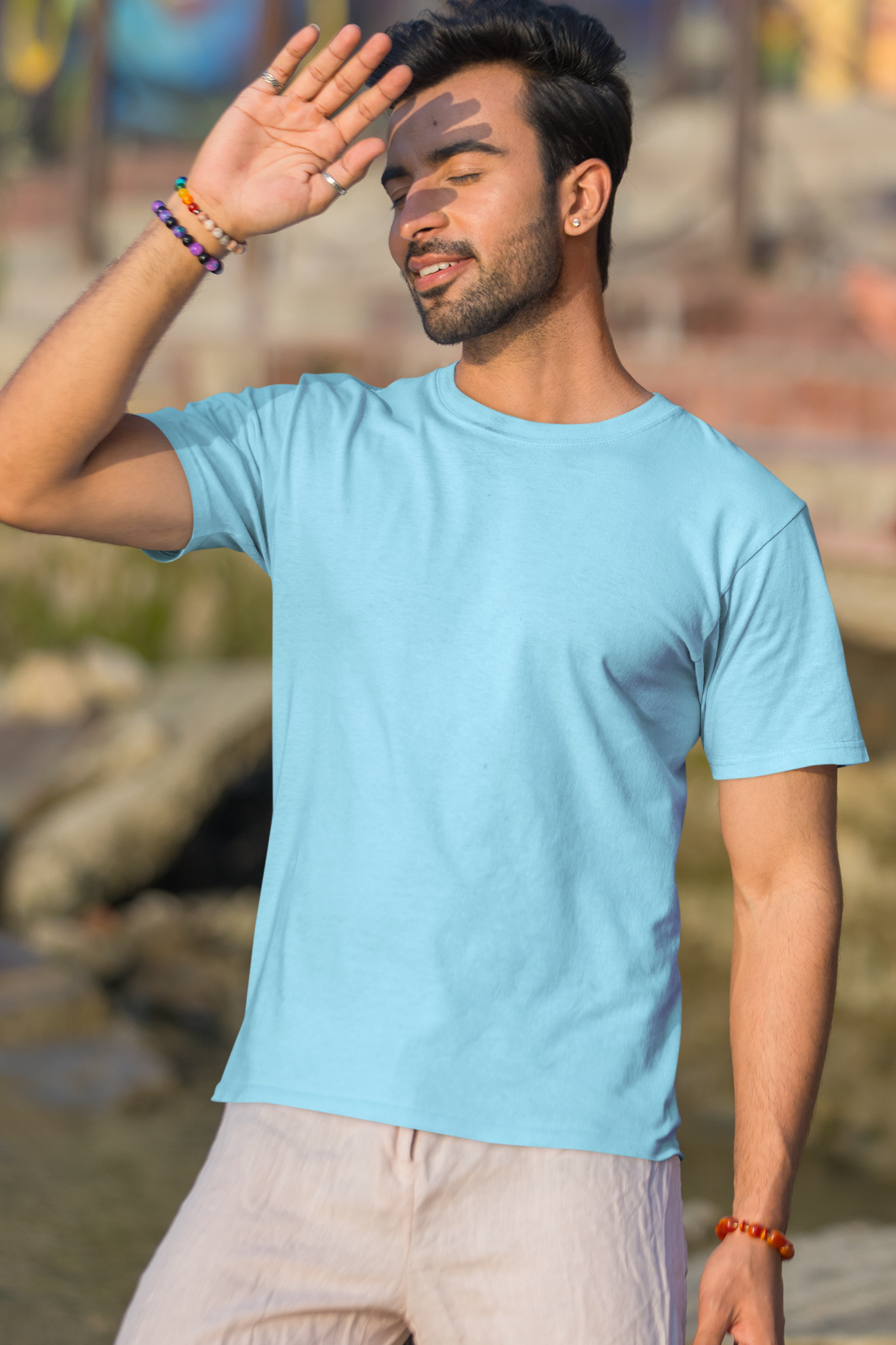 Skyblue Solid Unisex T-shirt