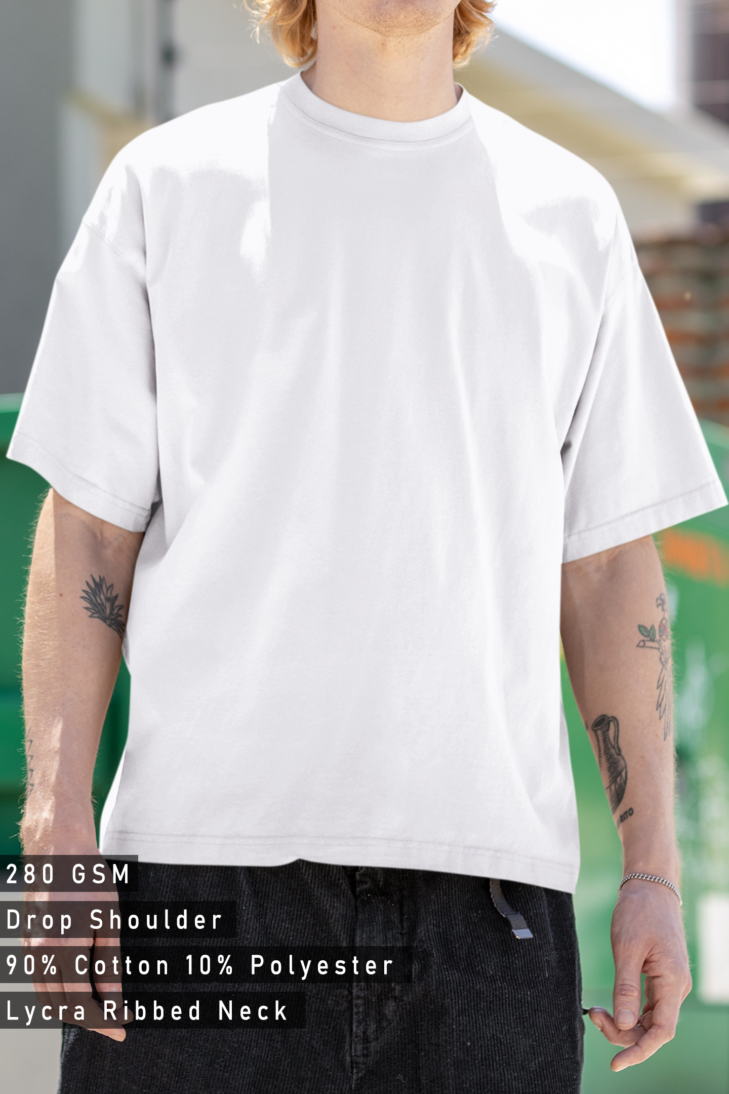 Solid White Terry Oversized T-shirt