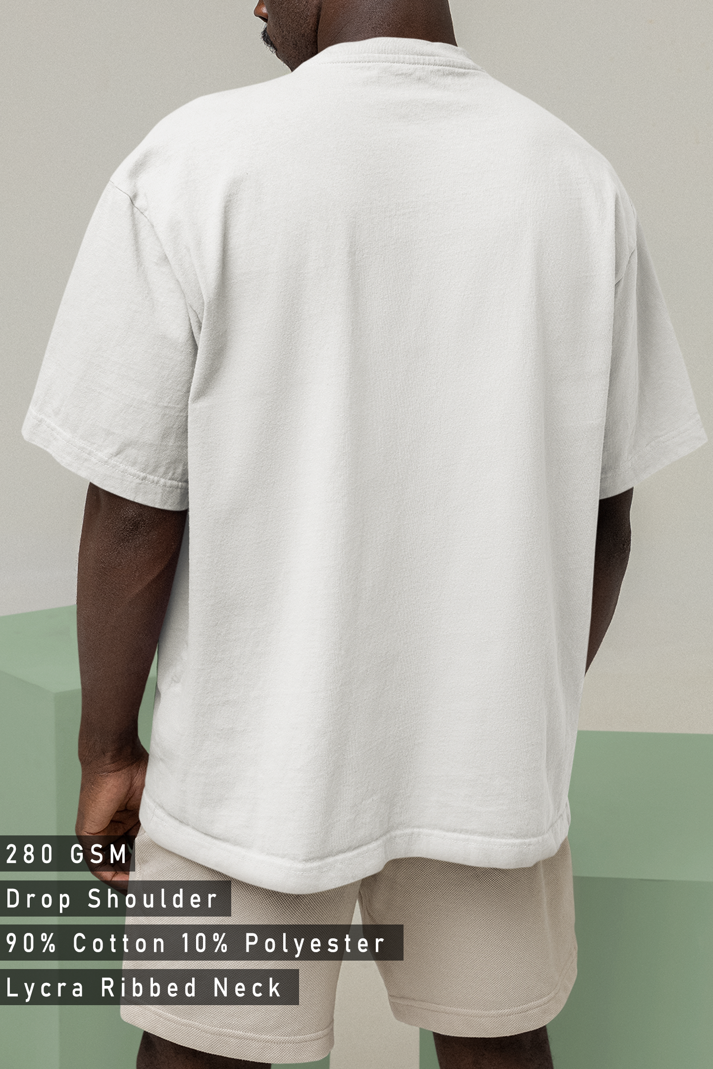 Solid White Terry Oversized T-shirt