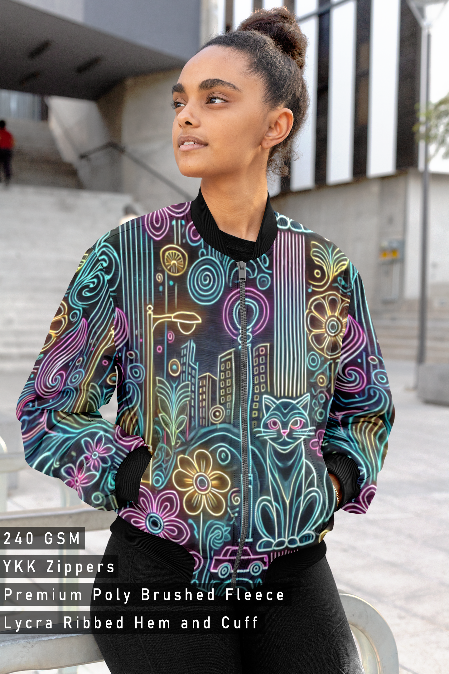 Colorful Night, AOP Bomber Jacket