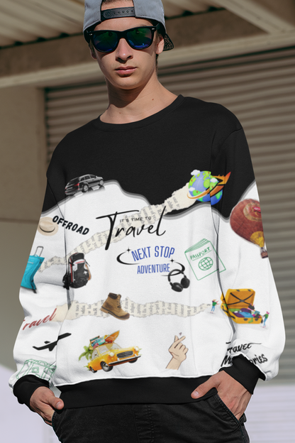 Travel Next Stop Adventure, AOP Sweatshirt
