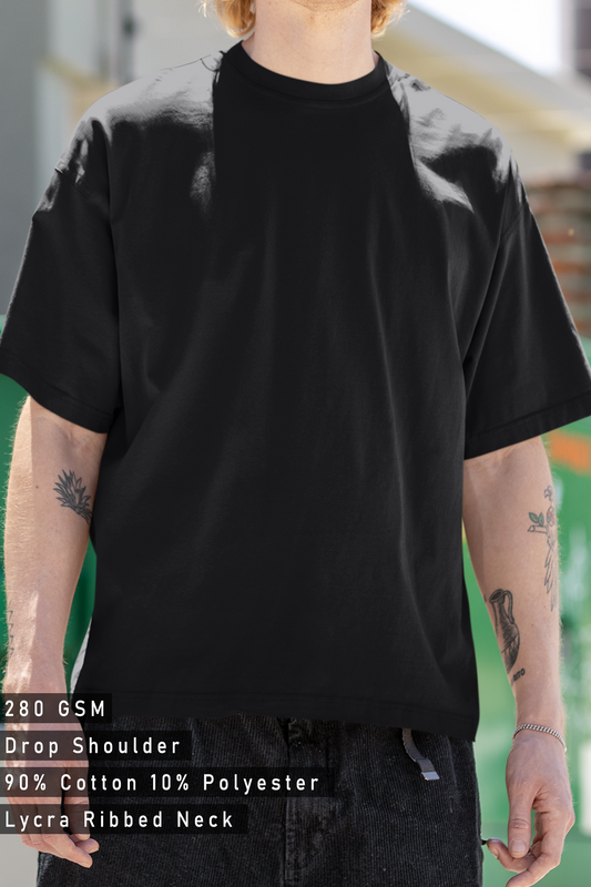 Solid Black Terry Oversized T-shirt