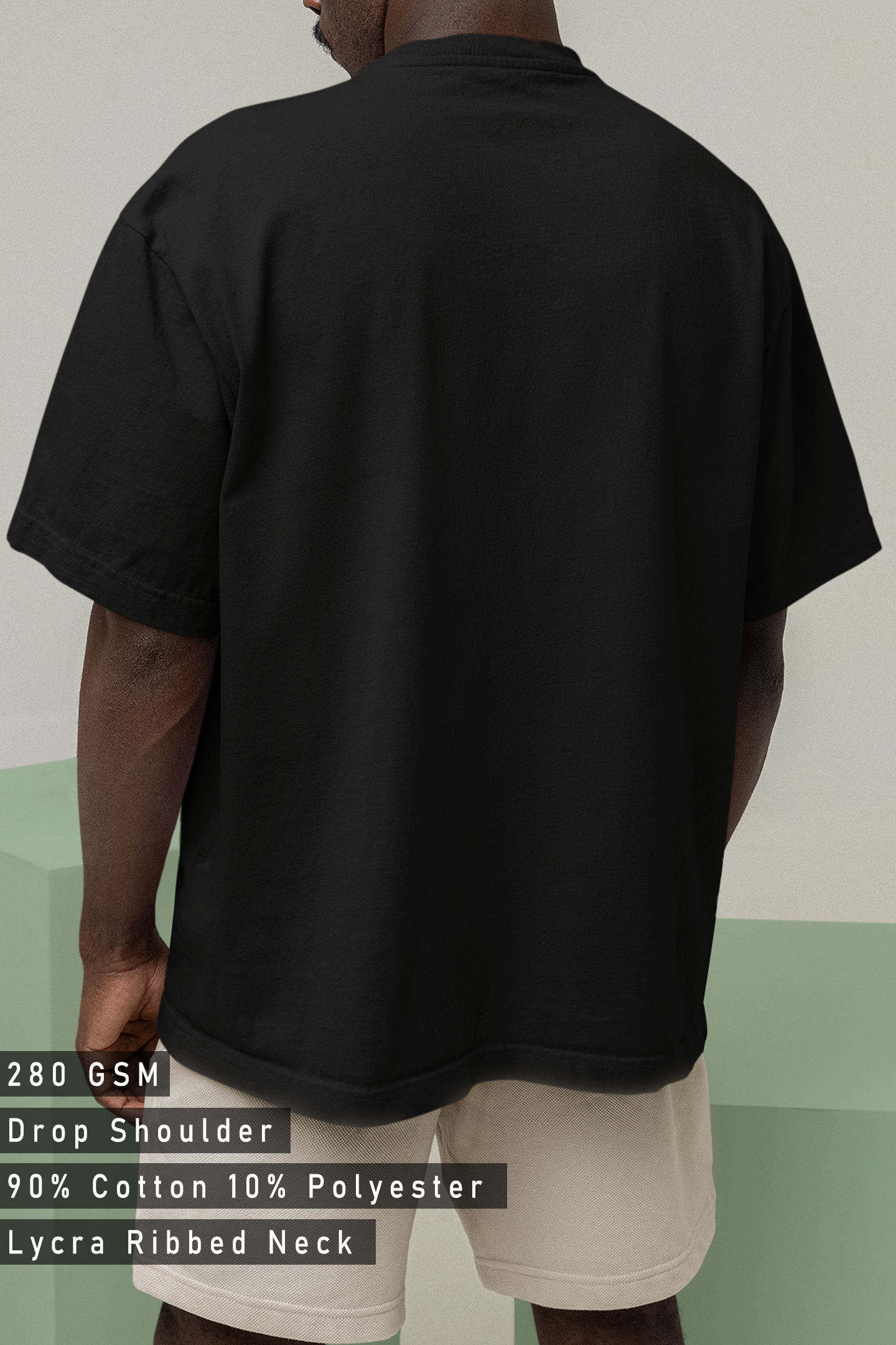 Solid Black Terry Oversized T-shirt