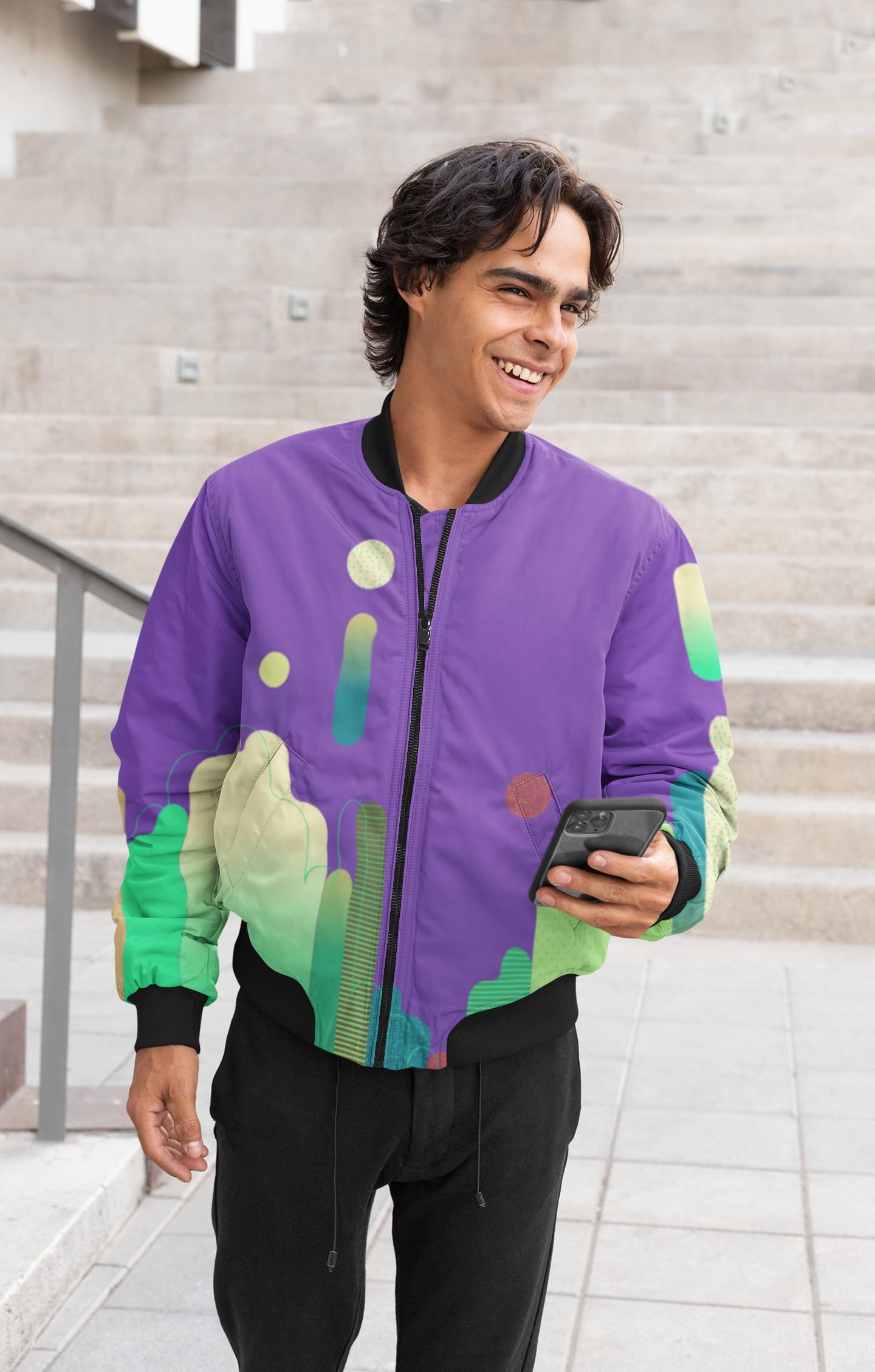 Colorful Lines, AOP Bomber Jacket