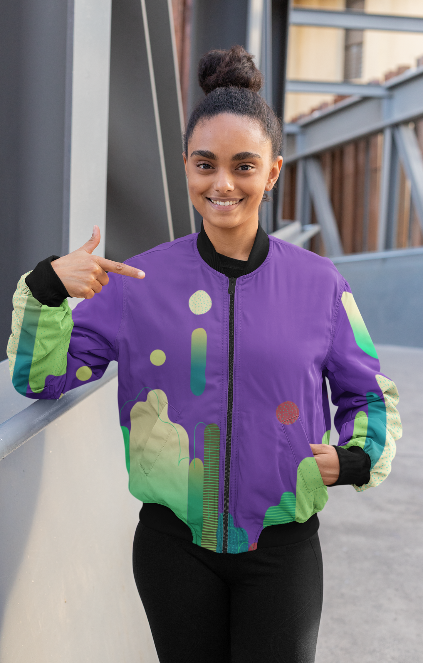 Colorful Lines, AOP Bomber Jacket