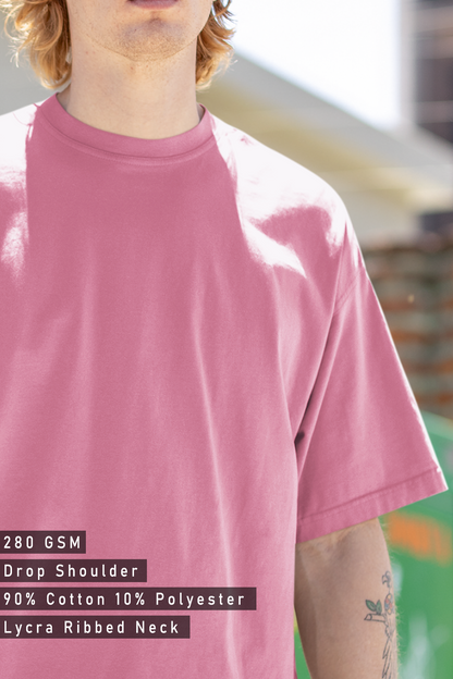 Solid Flamingo Terry Oversized T-shirt