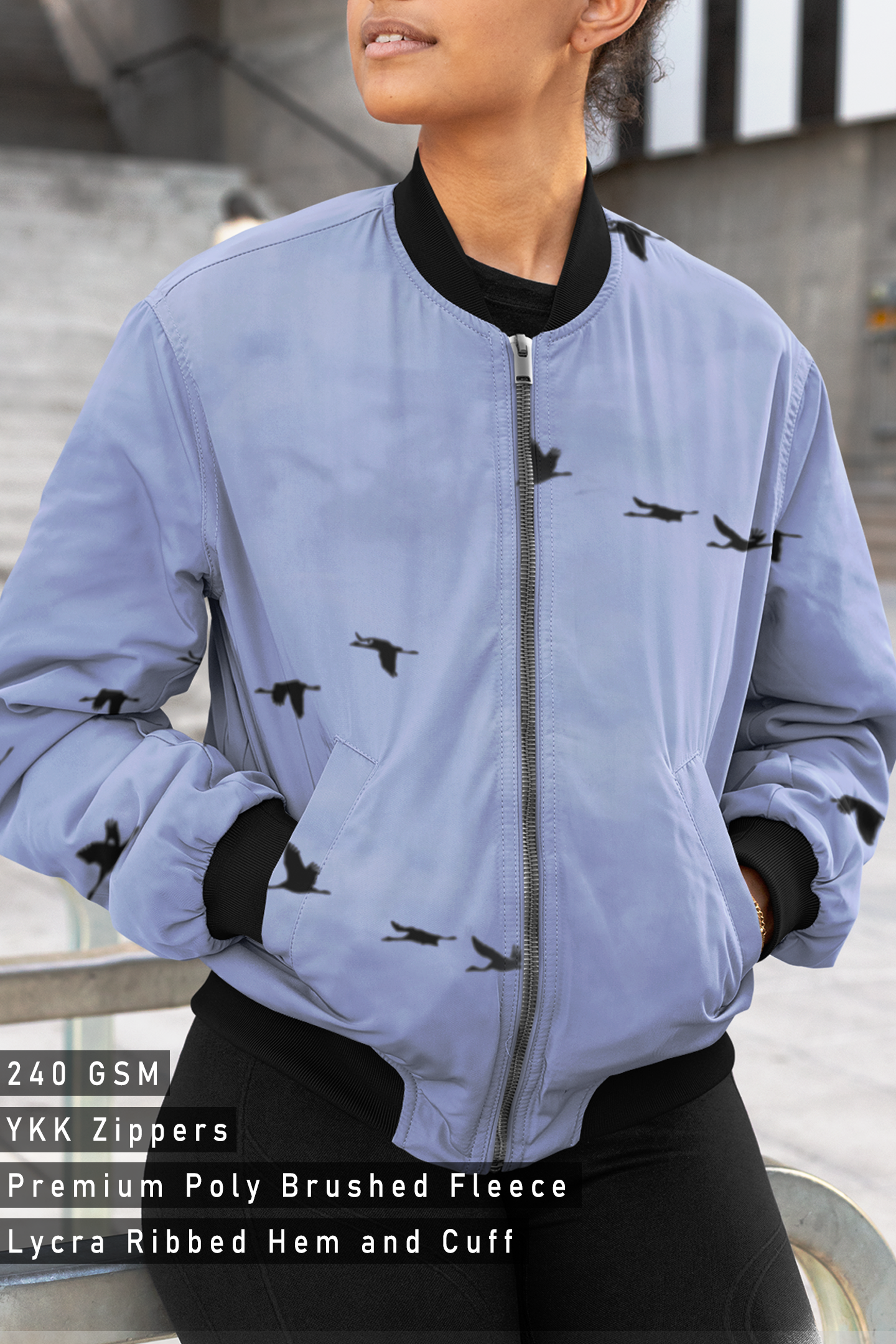 Flying Birds, AOP Bomber Jacket