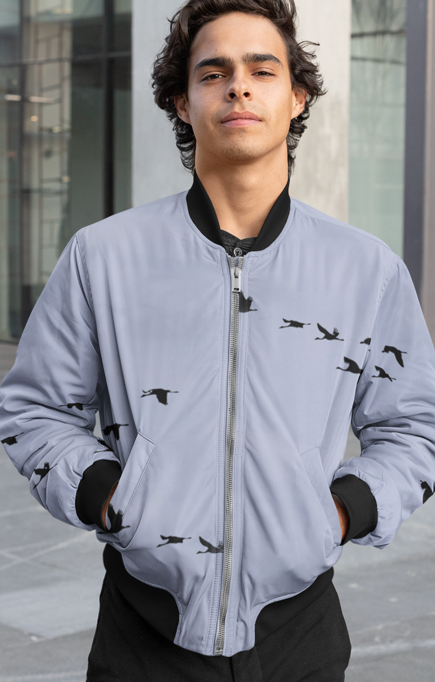 Flying Birds, AOP Bomber Jacket