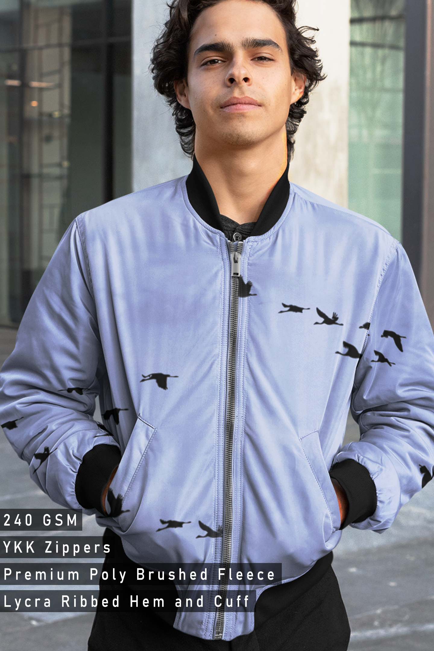 Flying Birds, AOP Bomber Jacket