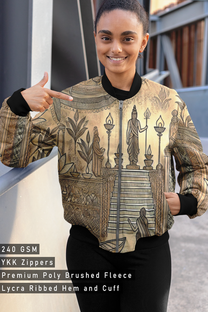 Ganga Ghat , AOP Bomber Jacket