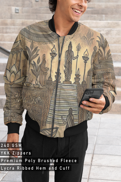 Ganga Ghat , AOP Bomber Jacket