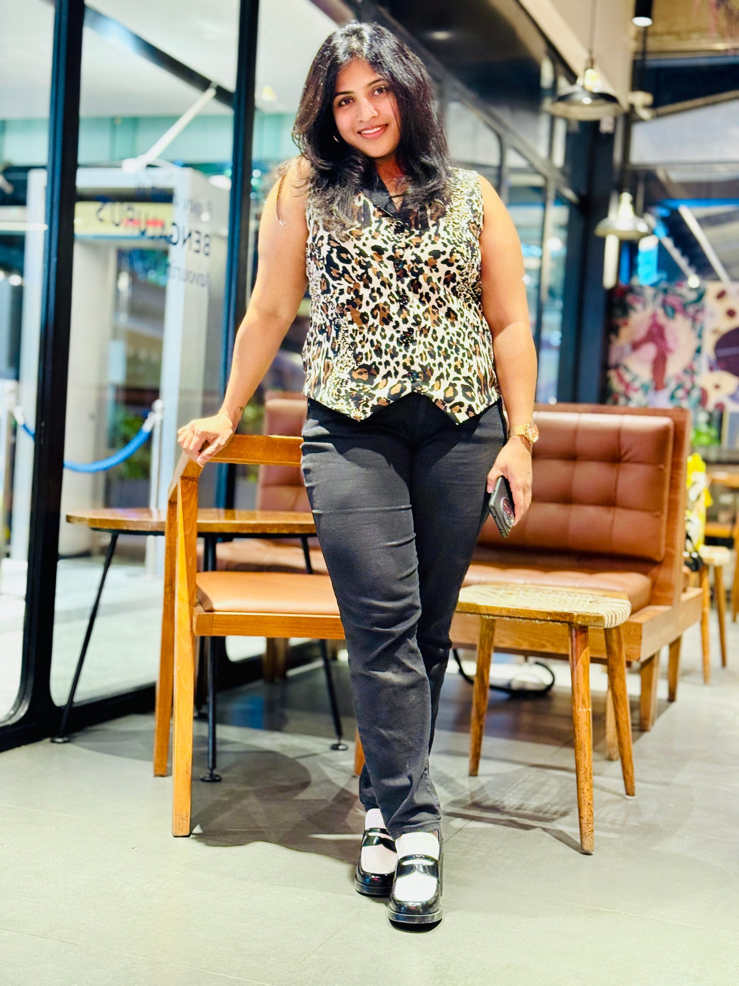 Women’s Viscose Crepe Waistcoat –  Female Vest withAnimal Prints