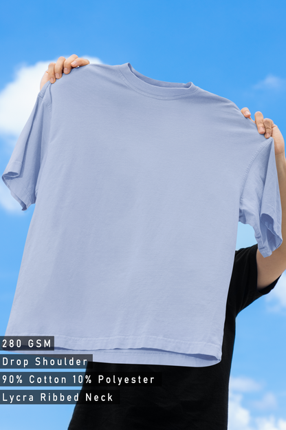 Solid Lavender Terry Oversized T-shirt