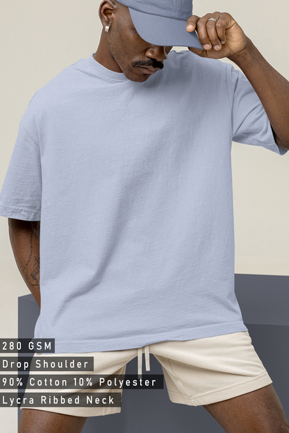 Solid Lavender Terry Oversized T-shirt