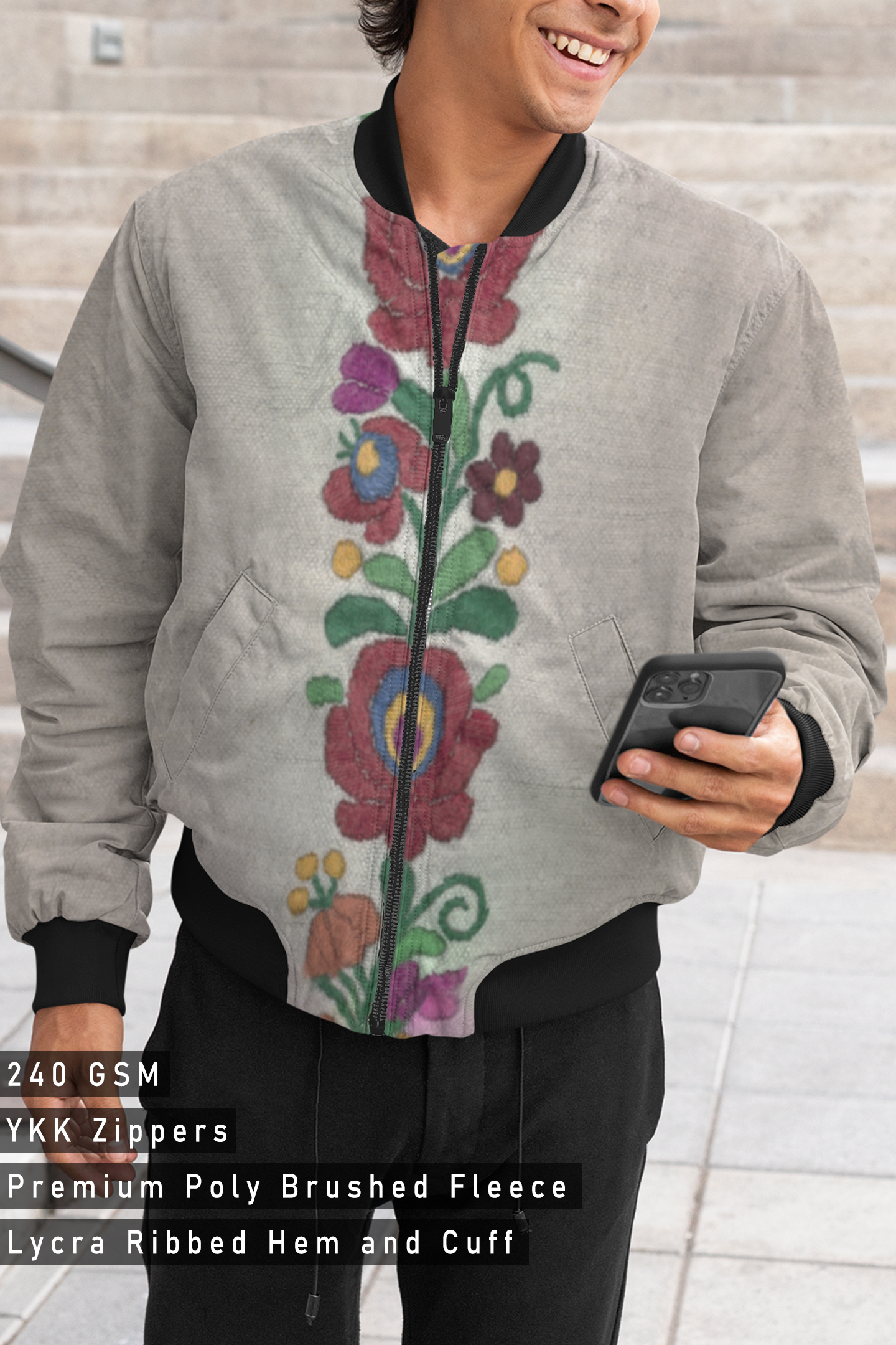 Nature’s Lace, AOP Bomber Jacket