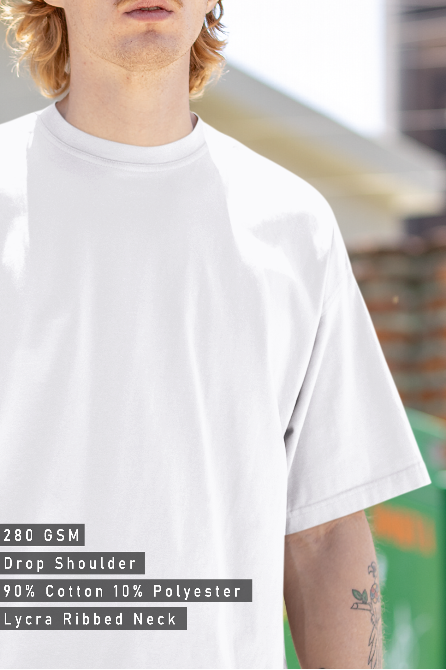 Solid White Terry Oversized T-shirt