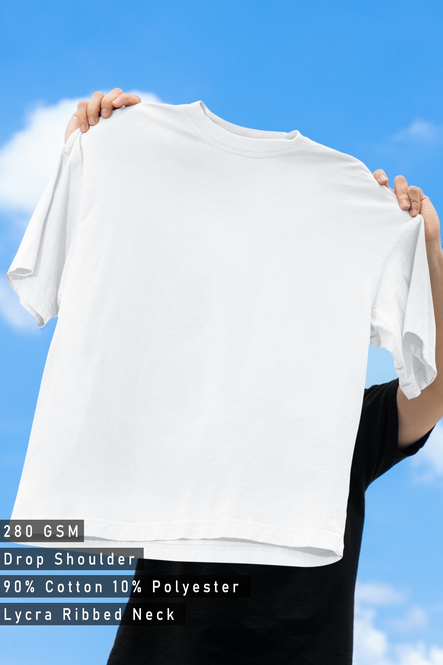Solid White Terry Oversized T-shirt
