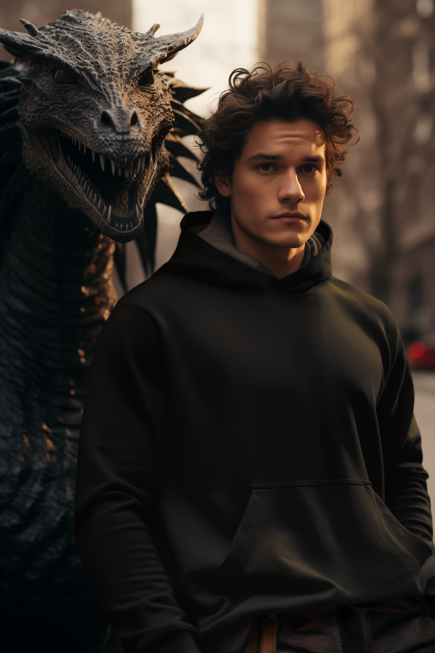 Black, Hooded Sweatshirt