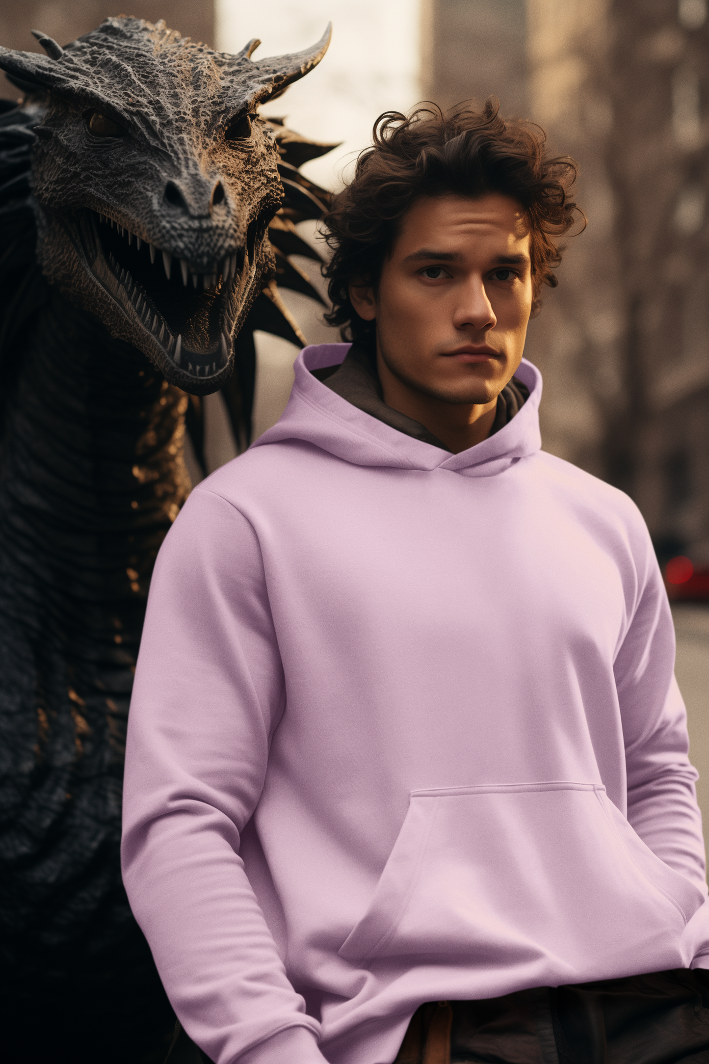 Light Baby Pink, Hooded Sweatshirt