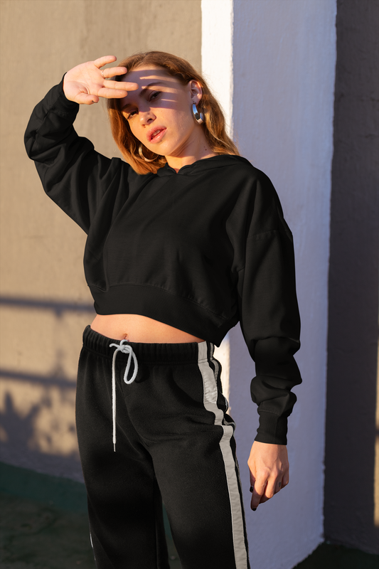 Black, Women’s Crop Hoodies