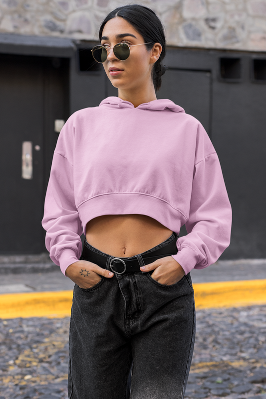 Light Baby Pink, Women’s Crop Hoodies