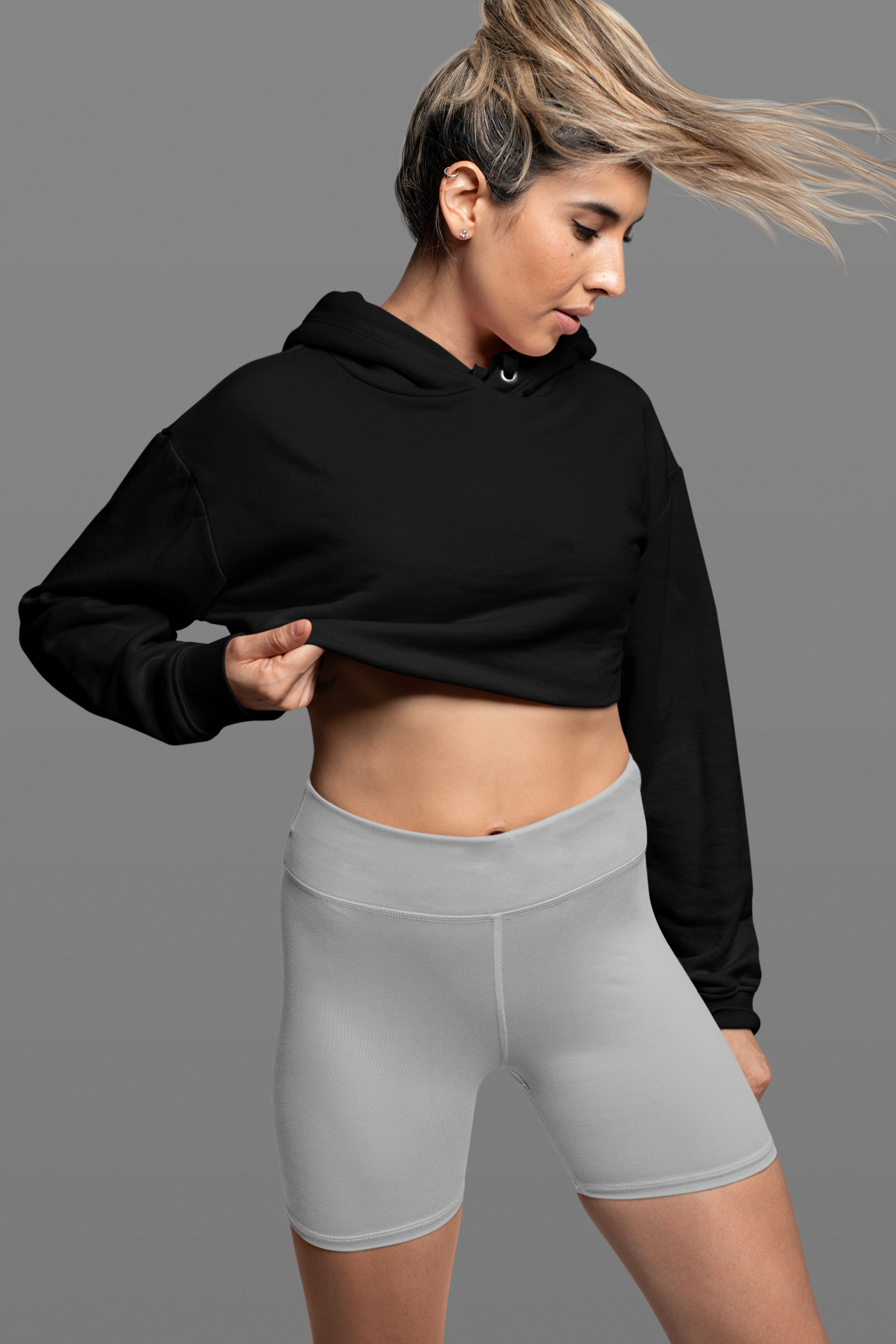 Black, Women’s Crop Hoodies