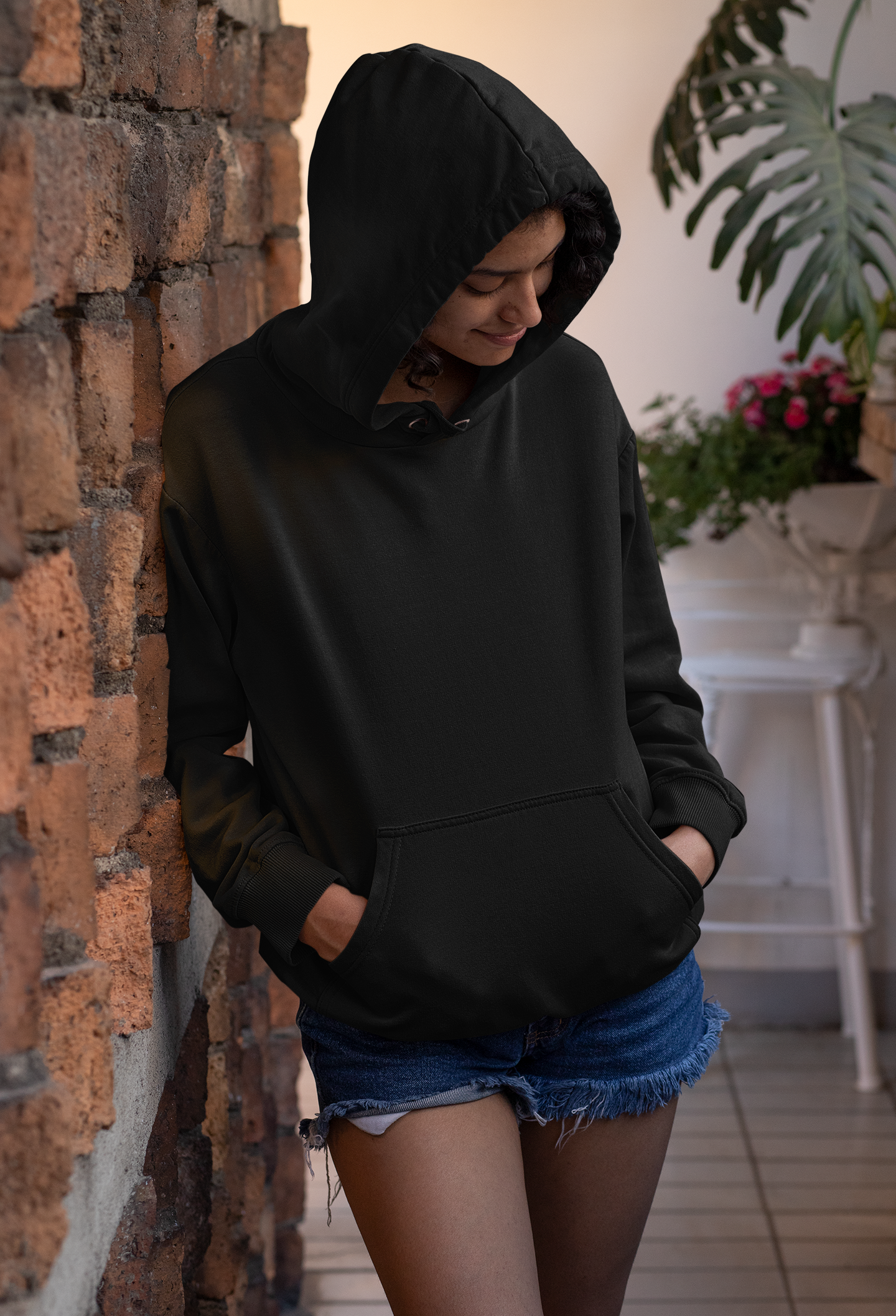 Black, Hooded Sweatshirt