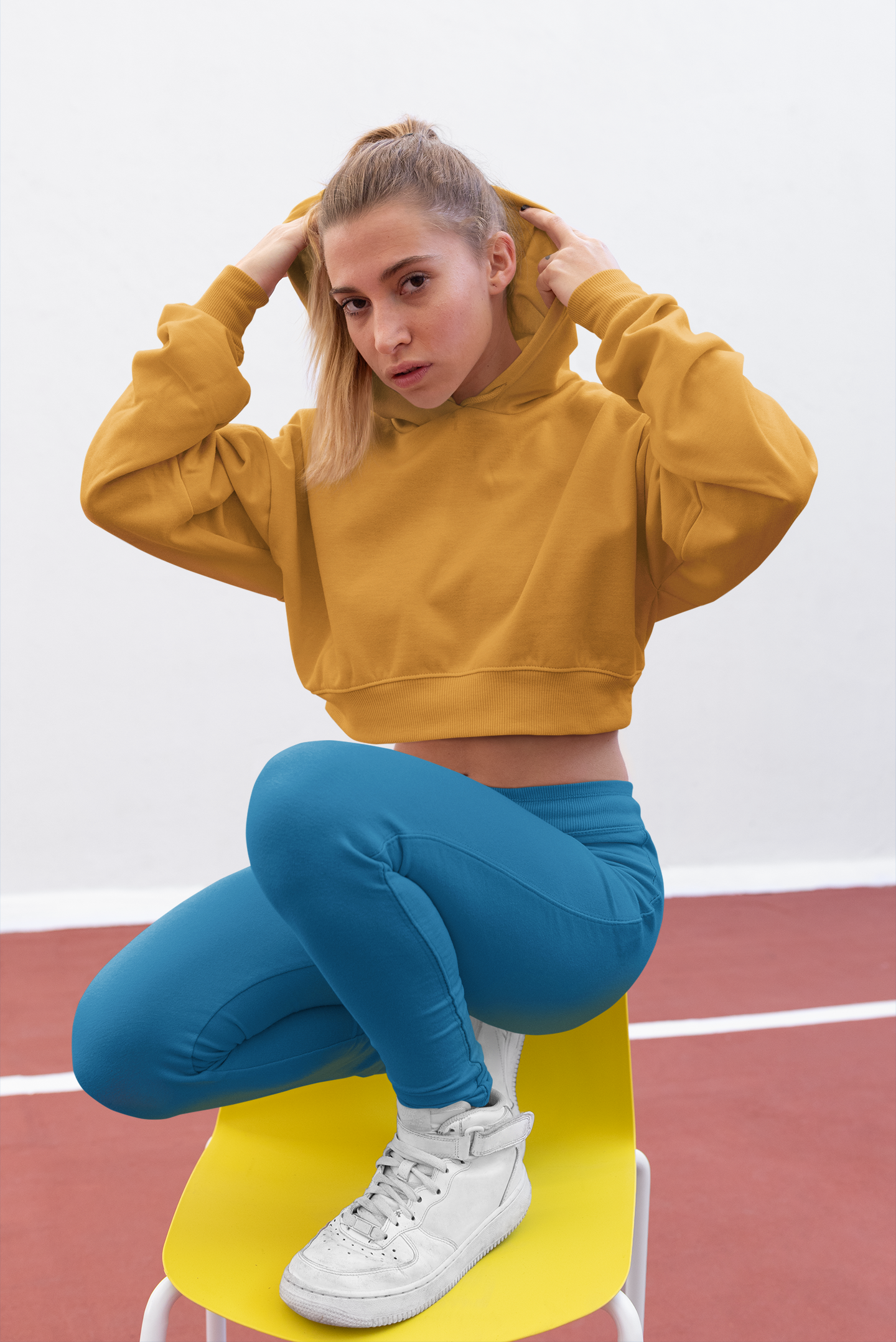 Mustard Yellow, Women’s Crop Hoodies