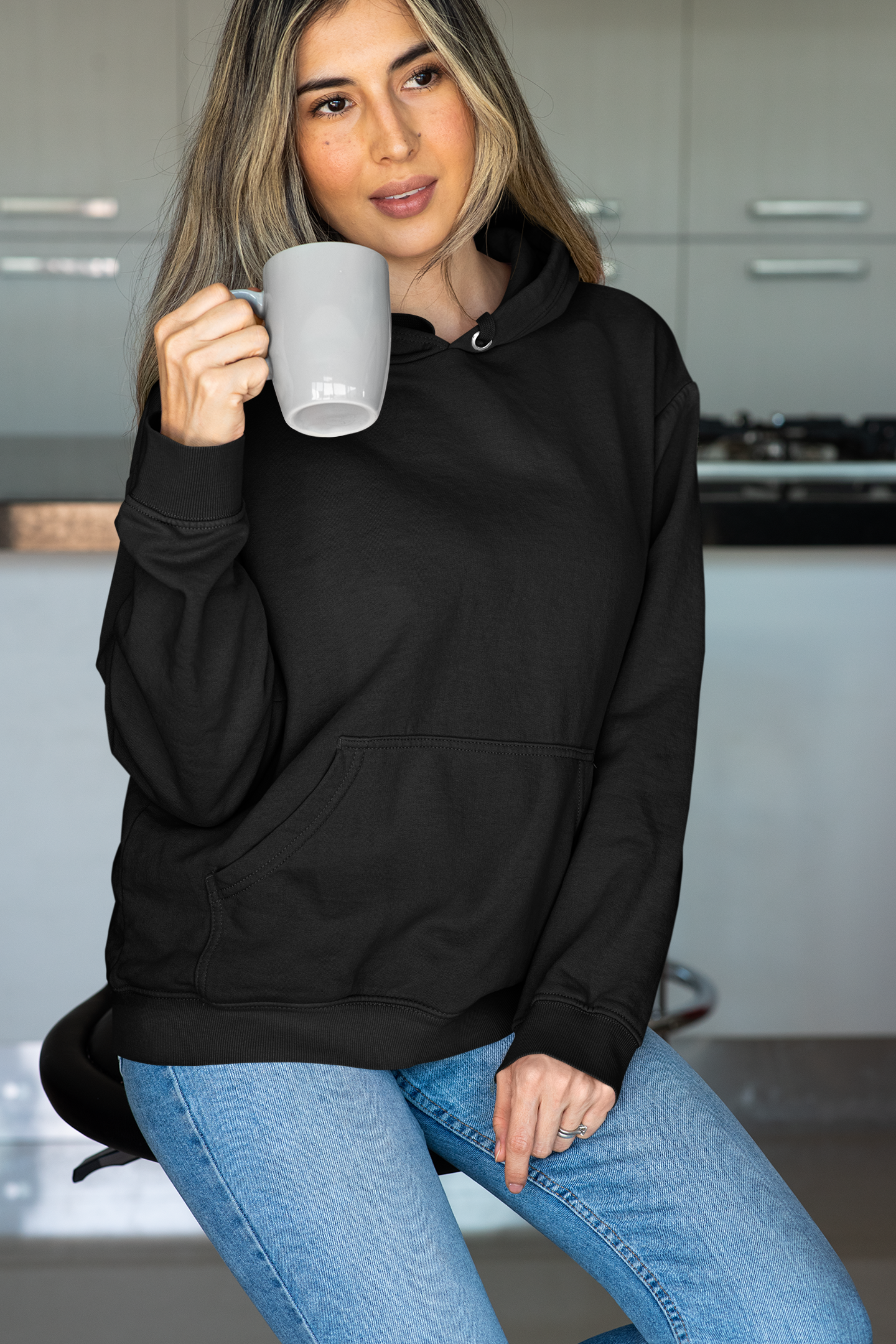 Black, Hooded Sweatshirt