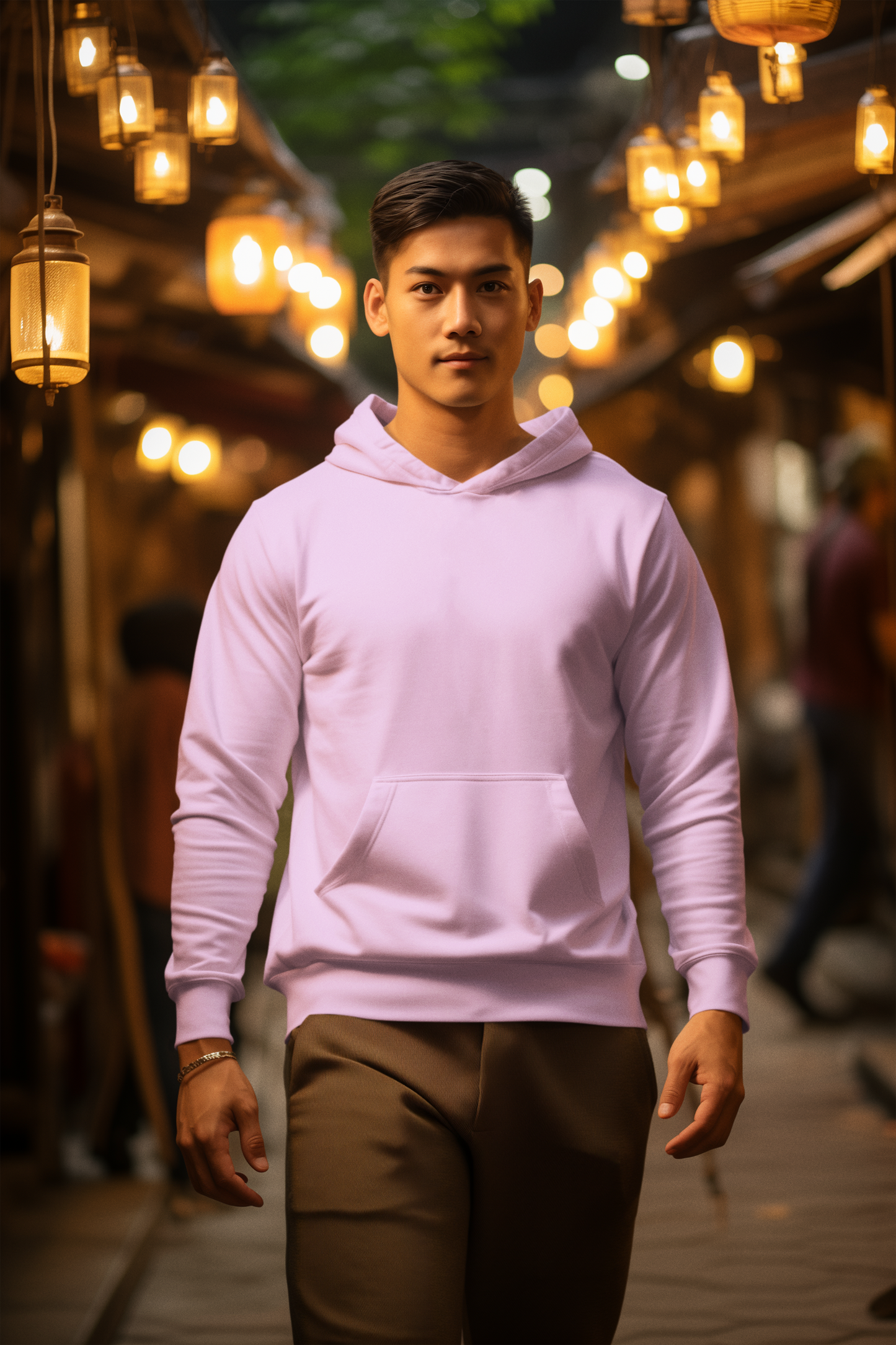 Light Baby Pink, Hooded Sweatshirt